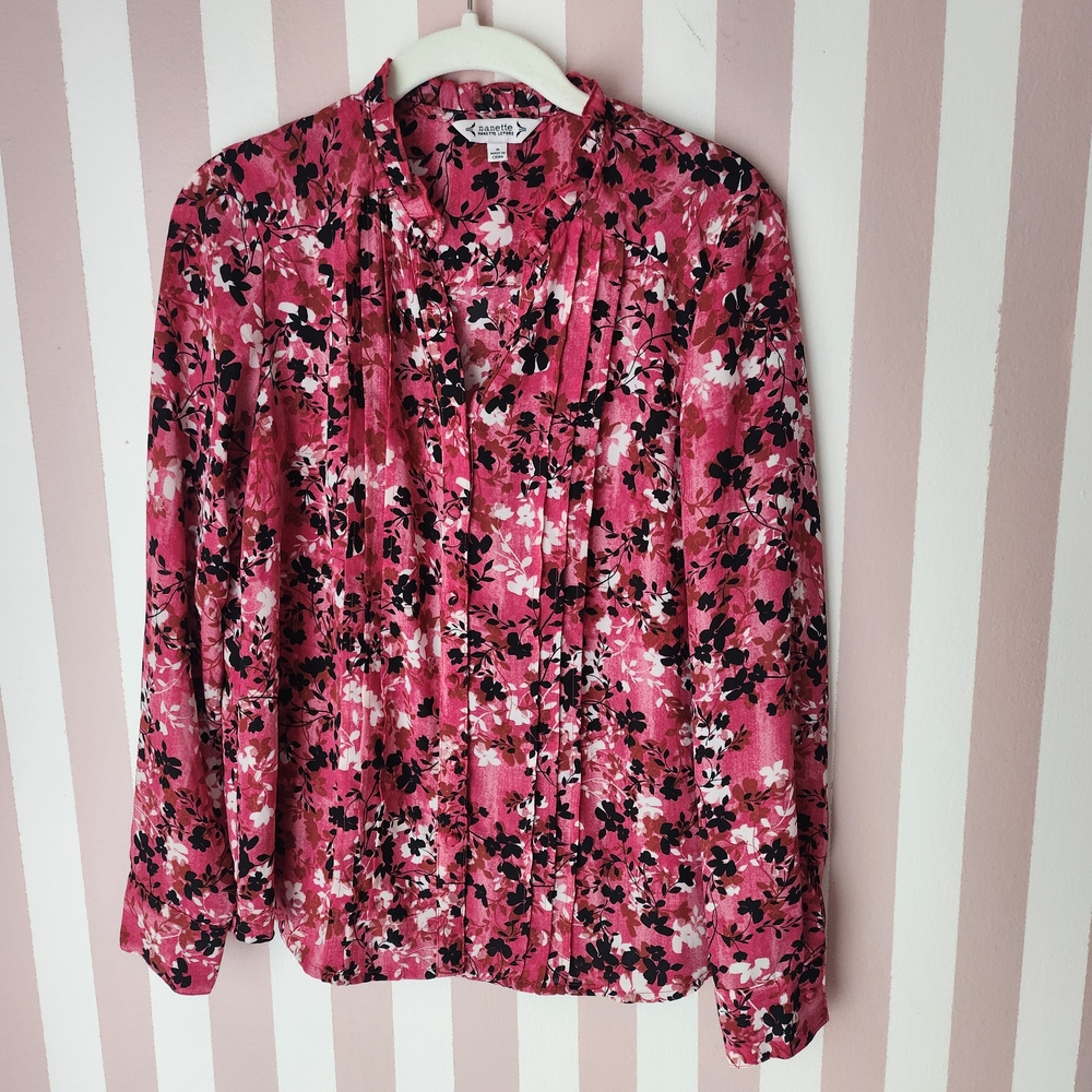 🏷Nanette Lepore Women's Floral Pink Blouse